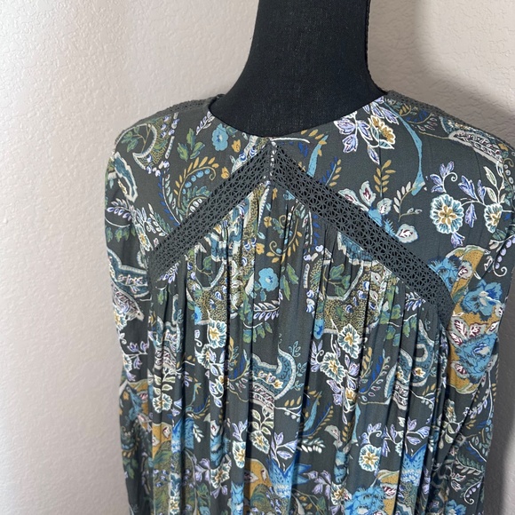 Free People Rain or Shine Mini Dress Tunic Floral Paisley Print - Picture 6 of 11